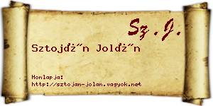 Sztoján Jolán névjegykártya