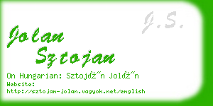 jolan sztojan business card